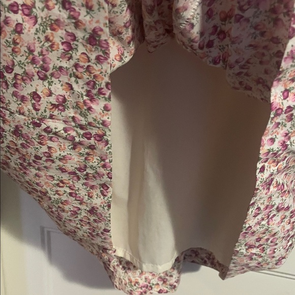 Floral A-Line Skirt in Cream and Pink - Picture 5 of 8